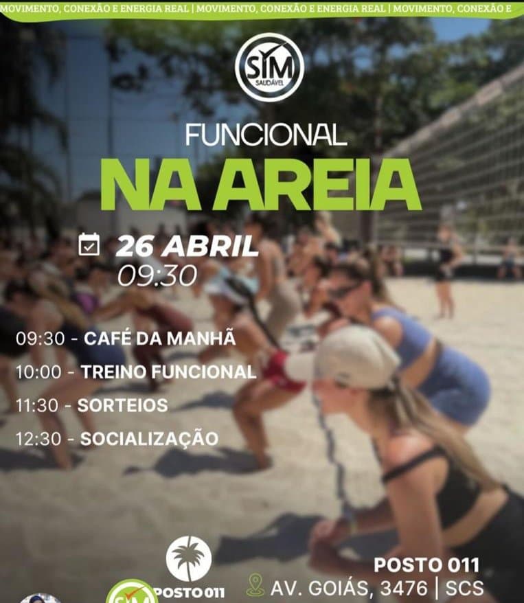 Arte do evento Funcional na Areia