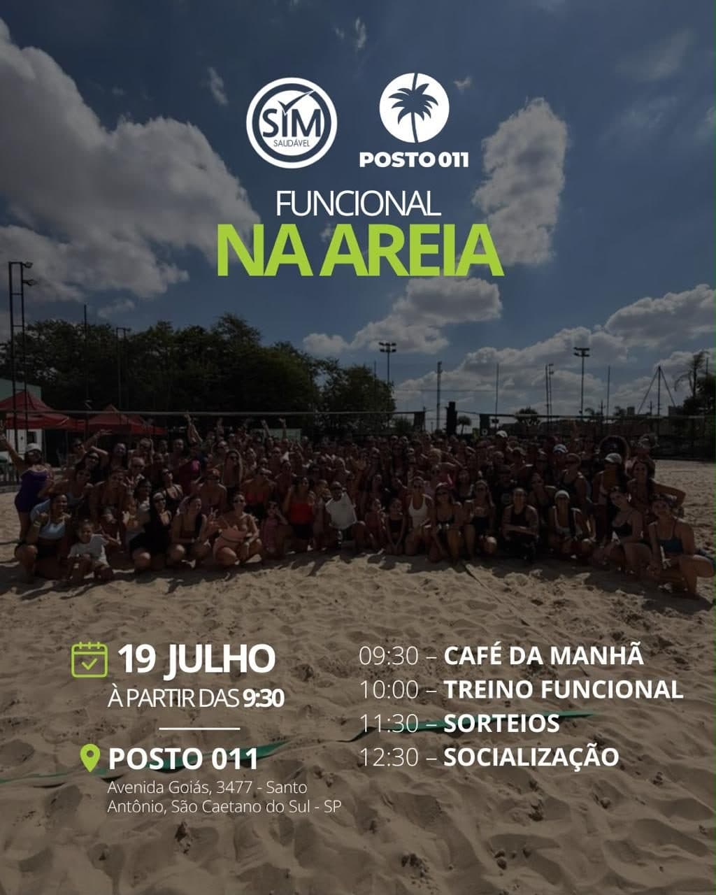 Flyer do Funcional na Areia de 19 de julho, Arena Posto 011