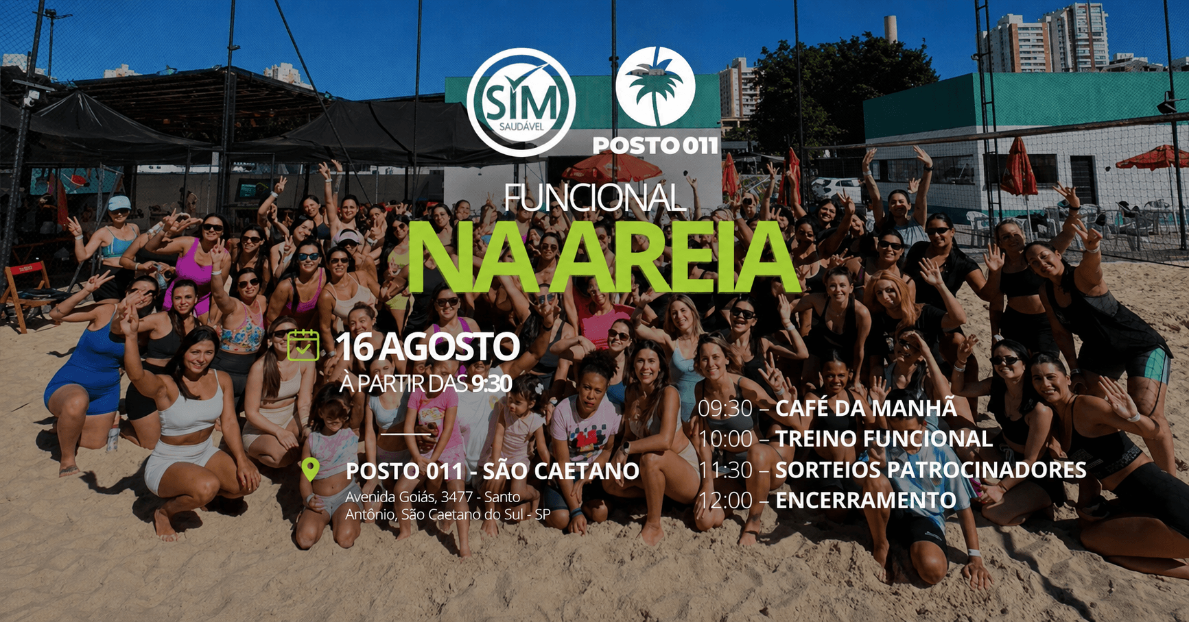 Arte do evento Funcional na Areia