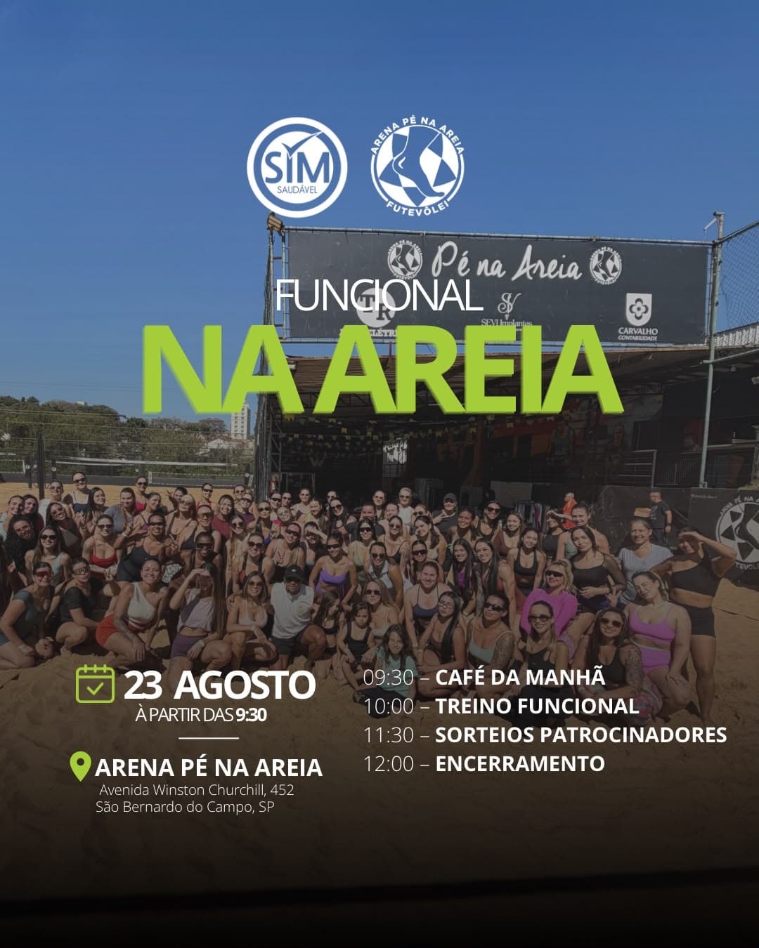 Arte do evento Funcional na Areia