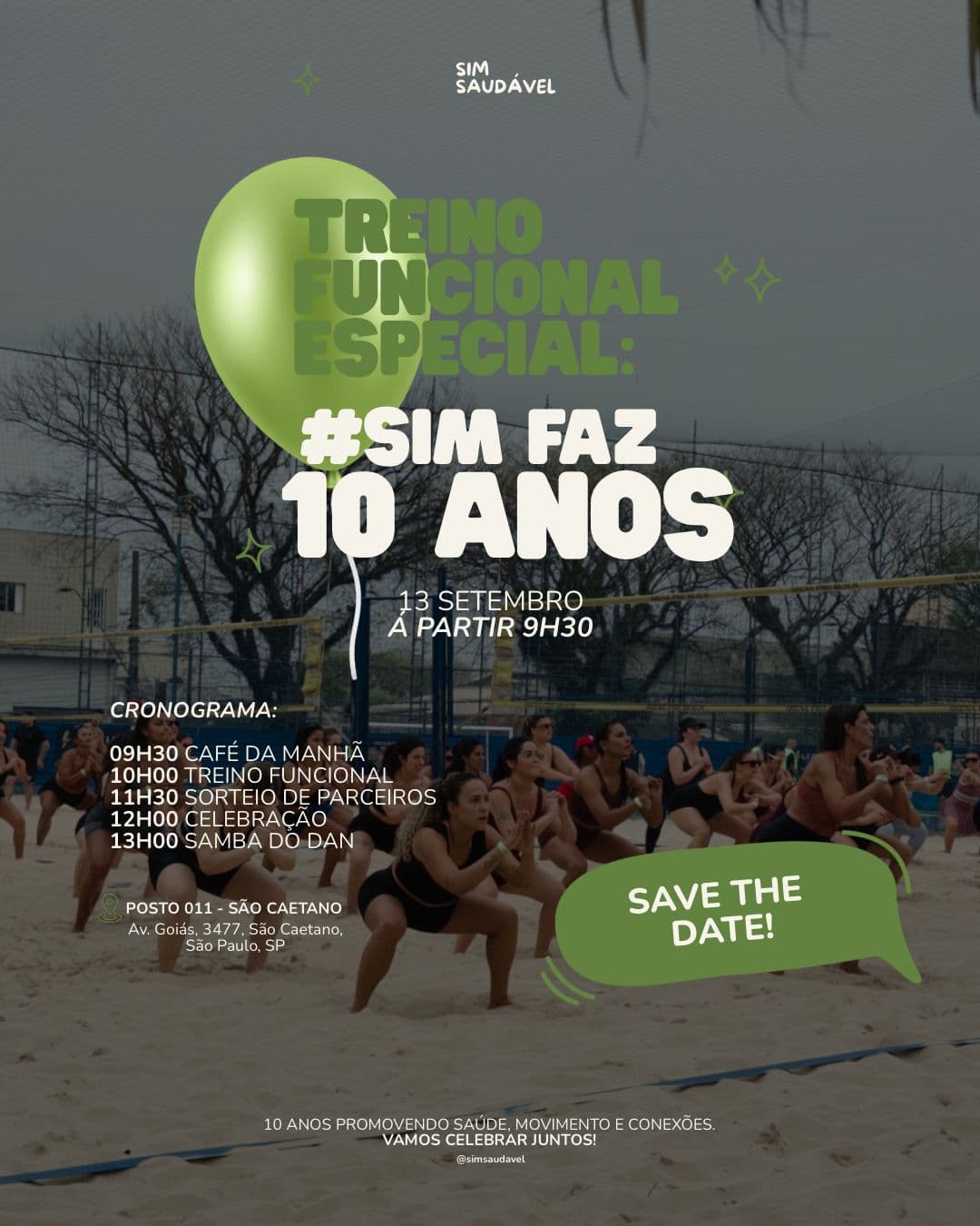 Arte do evento Funcional na Areia