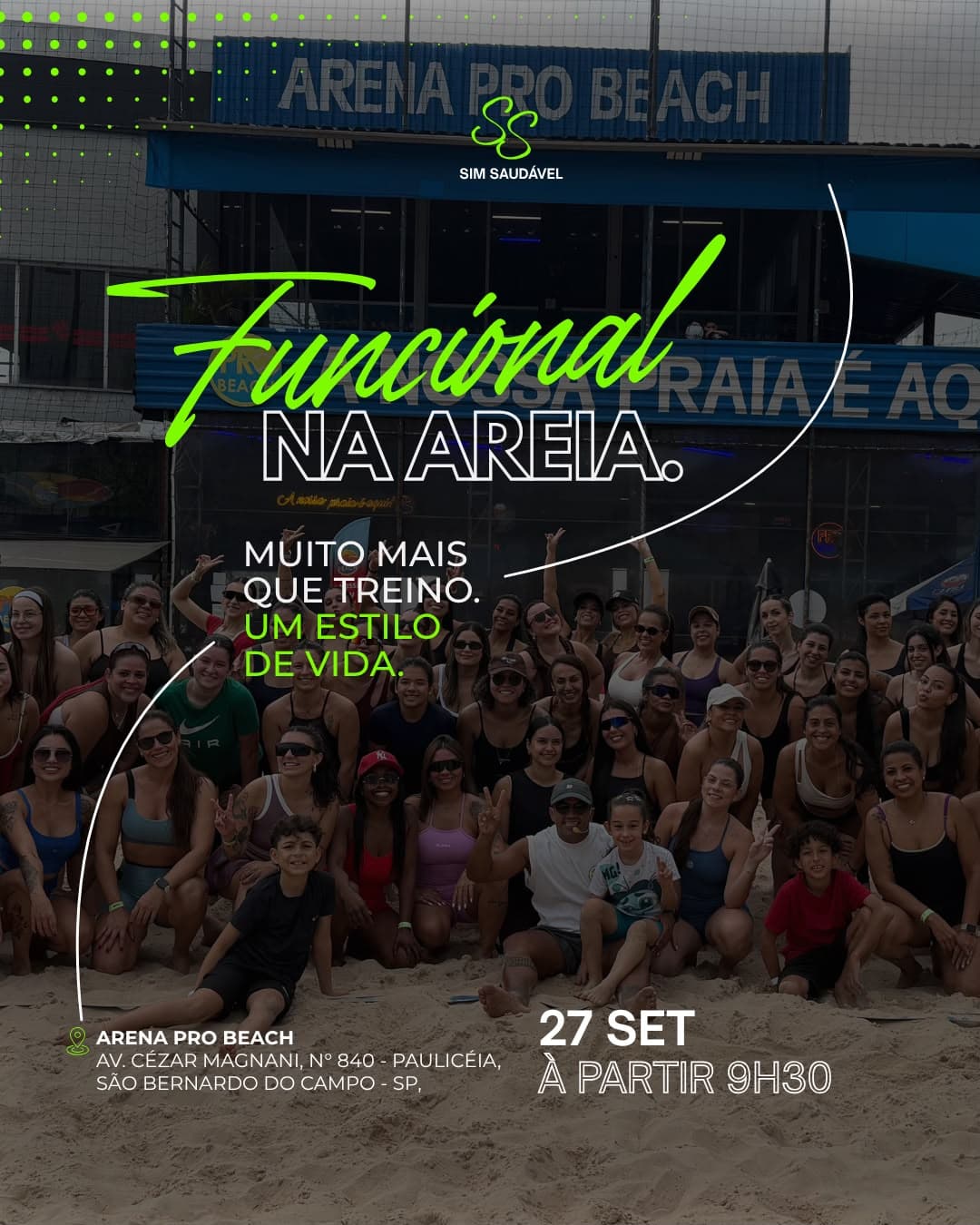 Arte do evento đ„ FUNCIONAL NA AREIA â SIM SAUDĂVEL! đ„