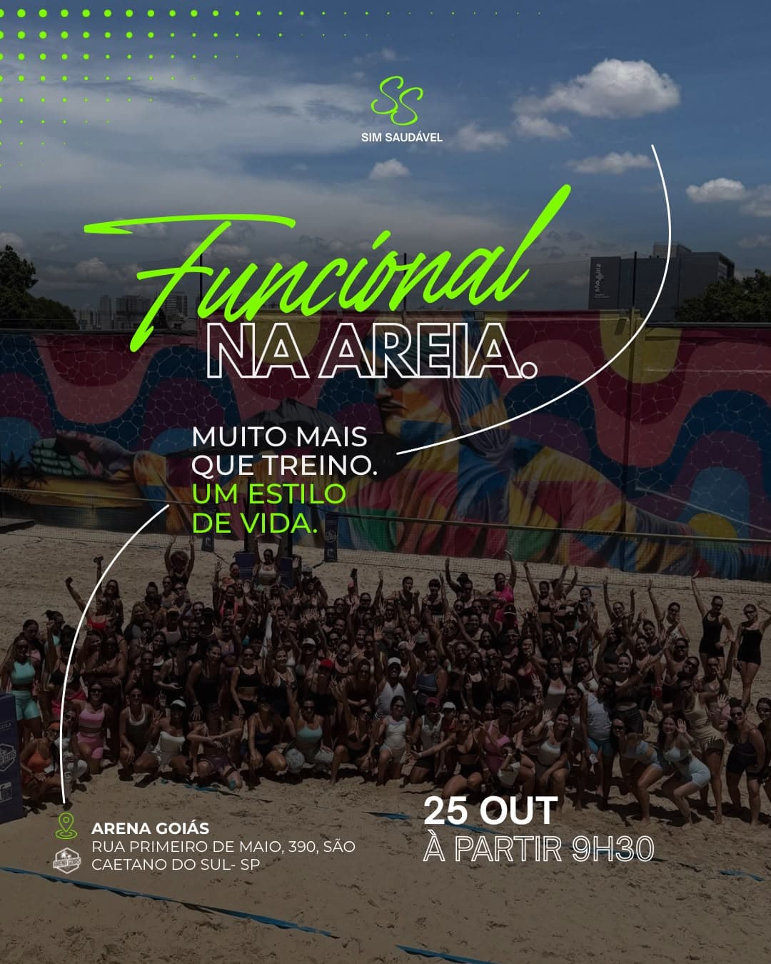 Arte do evento 🔥 FUNCIONAL NA AREIA — SIM SAUDÁVEL 🔥 - 📍 Arena Goiás
