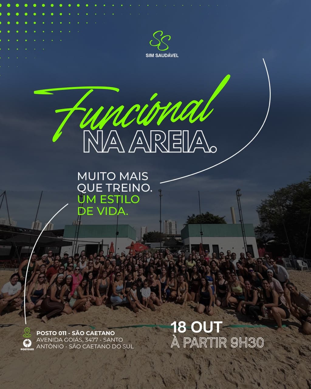 Arte do evento 🔥 FUNCIONAL NA AREIA — SIM SAUDÁVEL 🔥 - 📍 Posto 011 – São Caetano