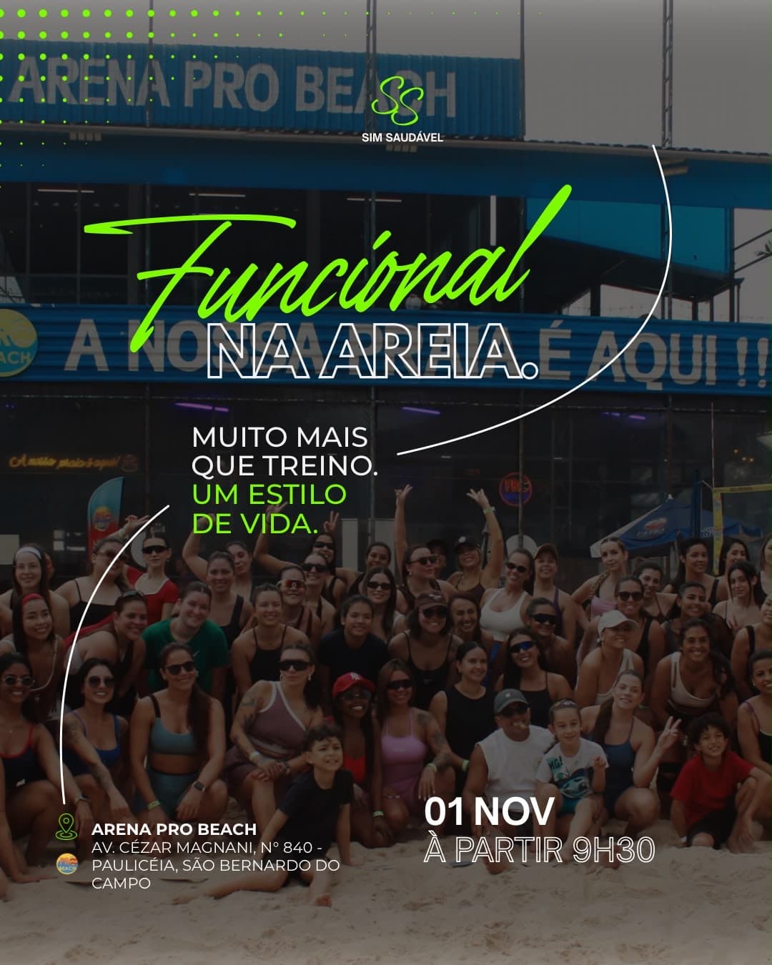 Arte do evento đ„ FUNCIONAL NA AREIA â SIM SAUDĂVEL đ„ - đ Arena Pro Beach - SBC